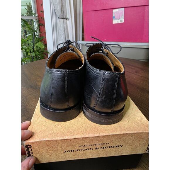 Johnston & Murphy Men's 15-0671 Bradford Leather CapToe Oxford Shoe Black 12M - Picture 5 of 16